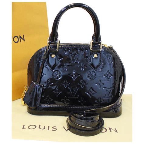 louis vuitton black shiny bag|louis vuitton vernis bag.